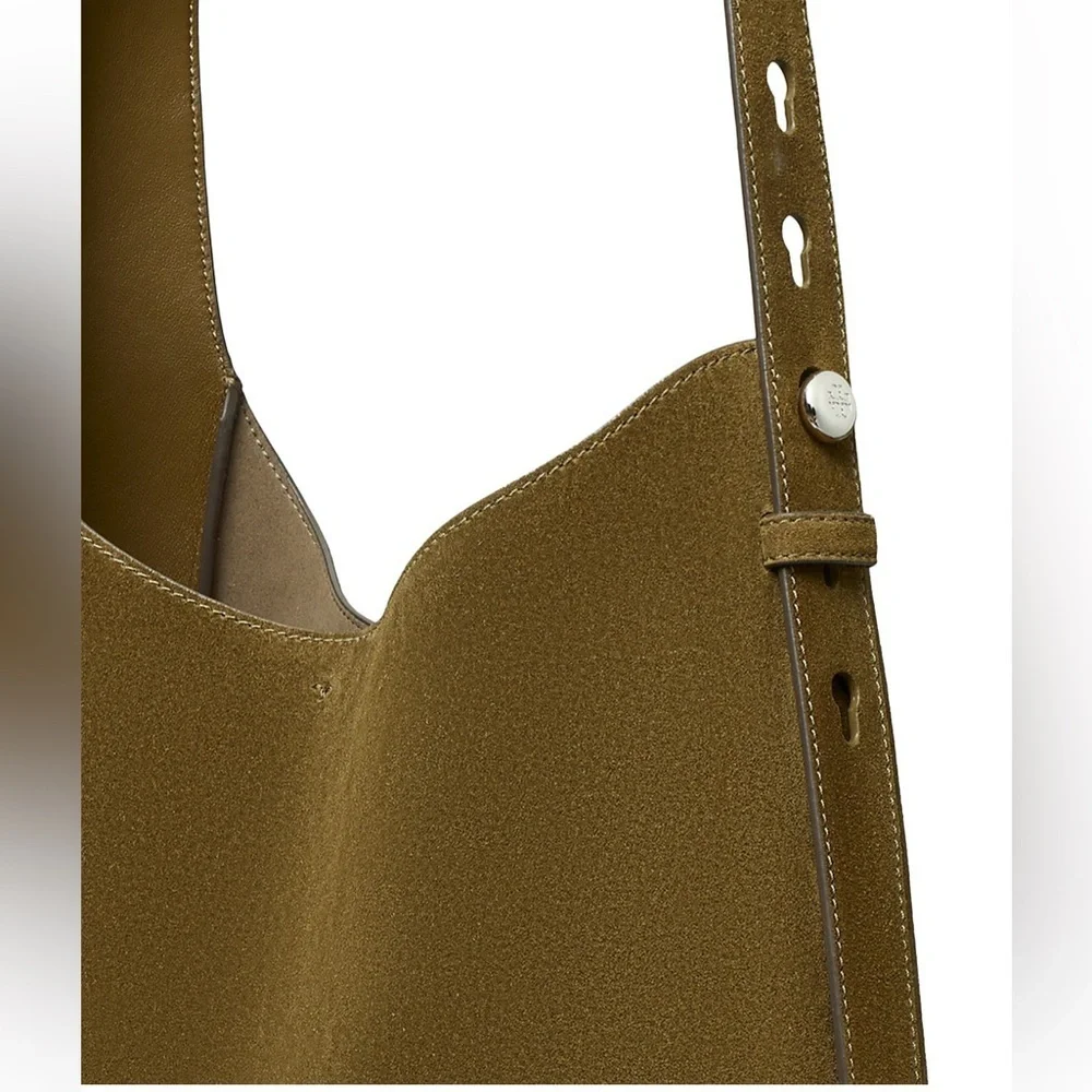 Tory Burch Olive Green Suede Romy Suede Hobo Bag